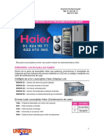 Errores Electrodomesticos Haier