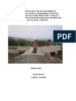 Informe técnico de levantamiento topográfico para la rehabilitación del servicio de agua para riego del canal La Compuerta