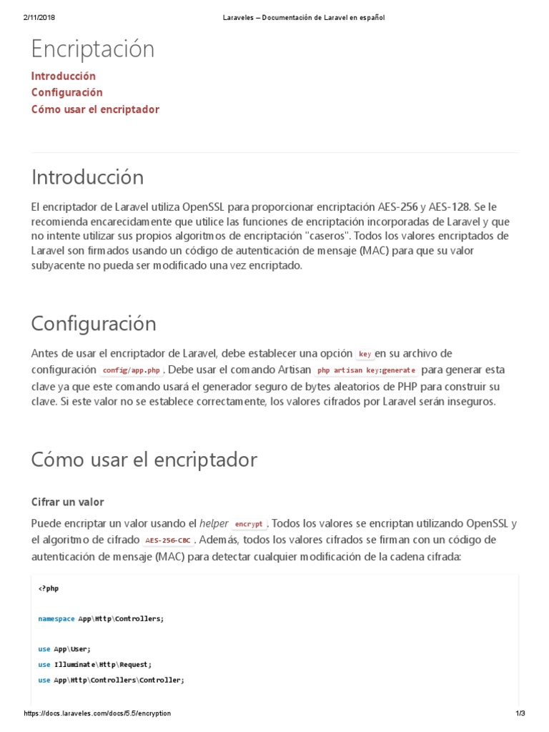Encriptación AES-256 en Laravel | PDF | Criptografía | Cifrado
