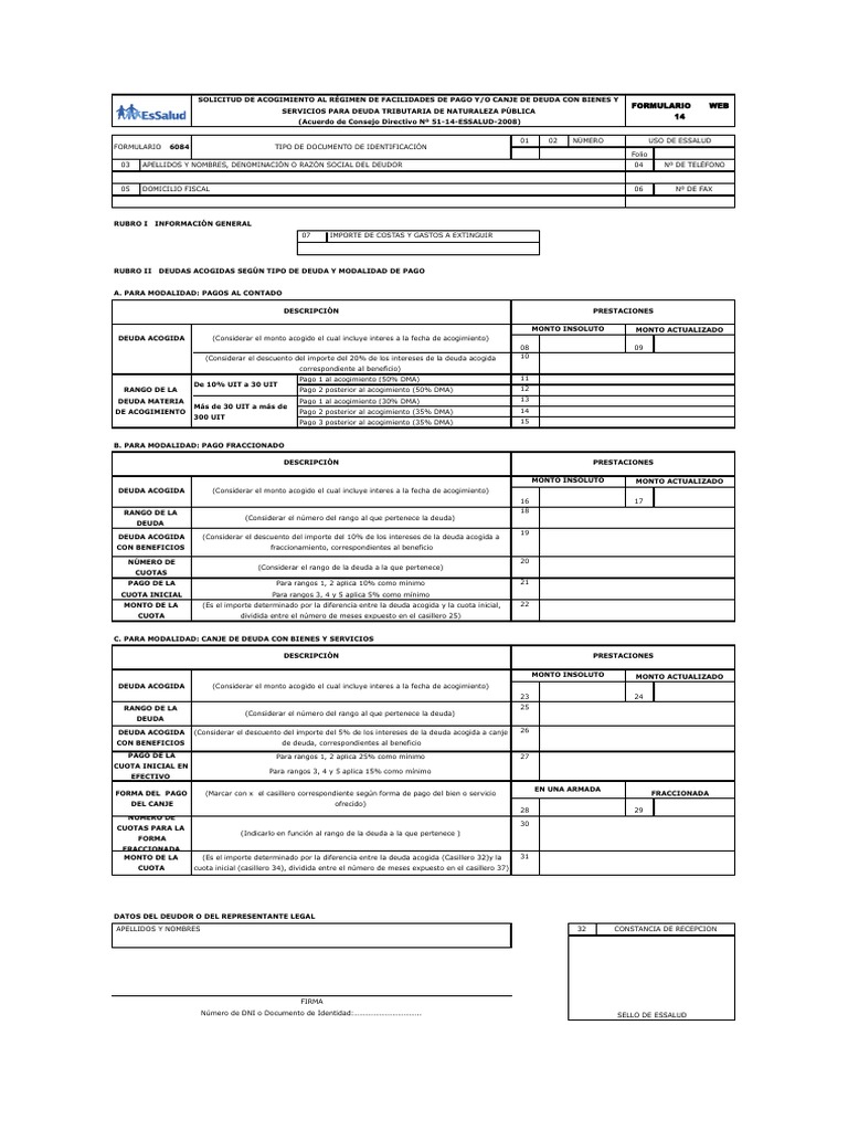 Formulario 6084 PDF | PDF | Deuda | Business