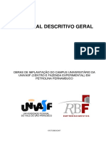Memorial Descritivo Geral - UNIVASF