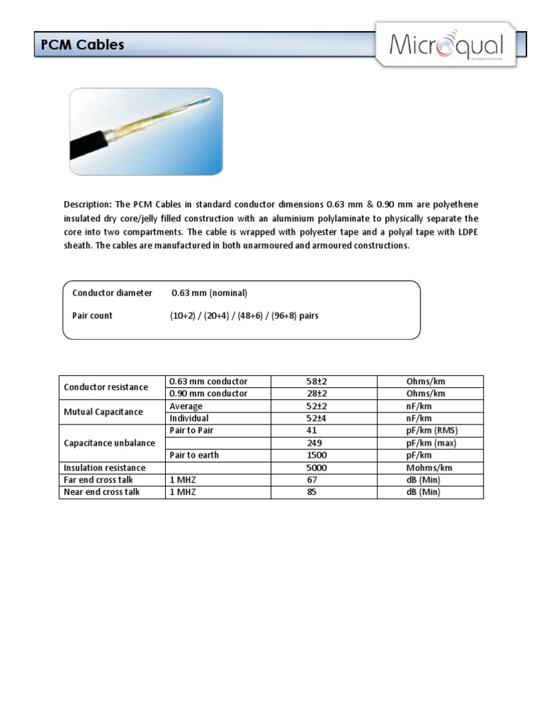 PCM Cables | PDF