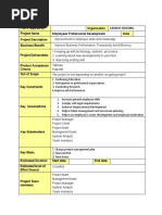 Project Scope Template: Organisation Employees Professional Development Date Project Description