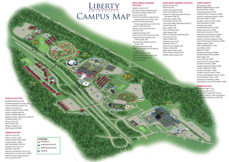 Lynchburg College Campus Map Liberty University Map 2 | Pdf