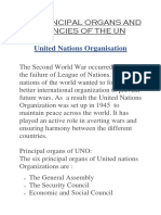 The Principal Organs and Agencies of The Un: United Nations Organisation