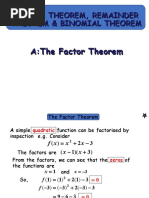 B1 G. Factor Theorem, Remainder Theorem, Binomial Theorem