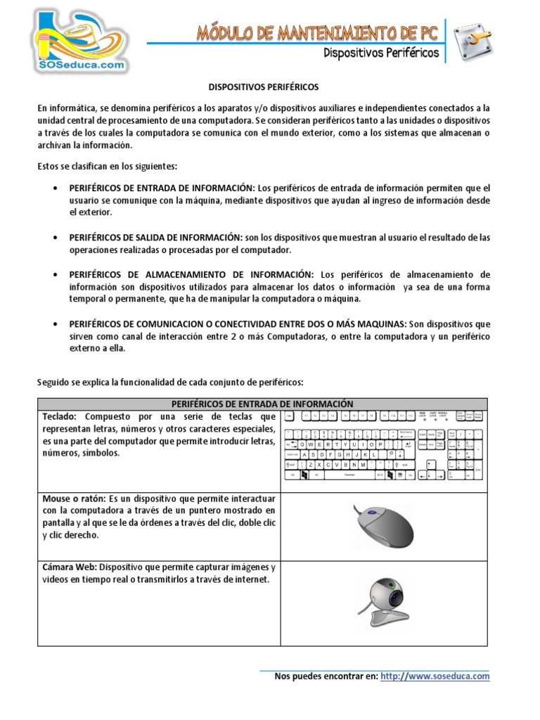 Dispositivos Periféricos | PDF | Periférico | Hardware de la computadora