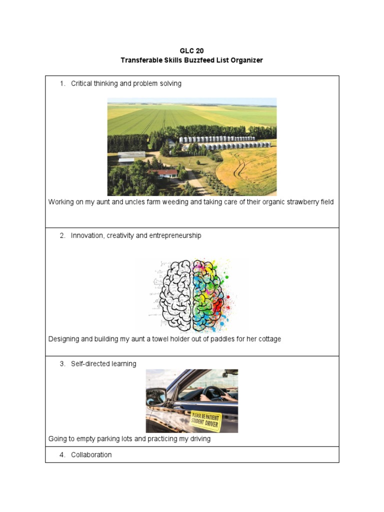 Glc Transferable Skills Buzzfeed List Organizer Pdf