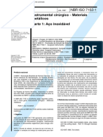 NBR 7153 - Instrumental Cirurgico - Materiais Metalicos - Parte 1 Aco Inoxidavel PDF