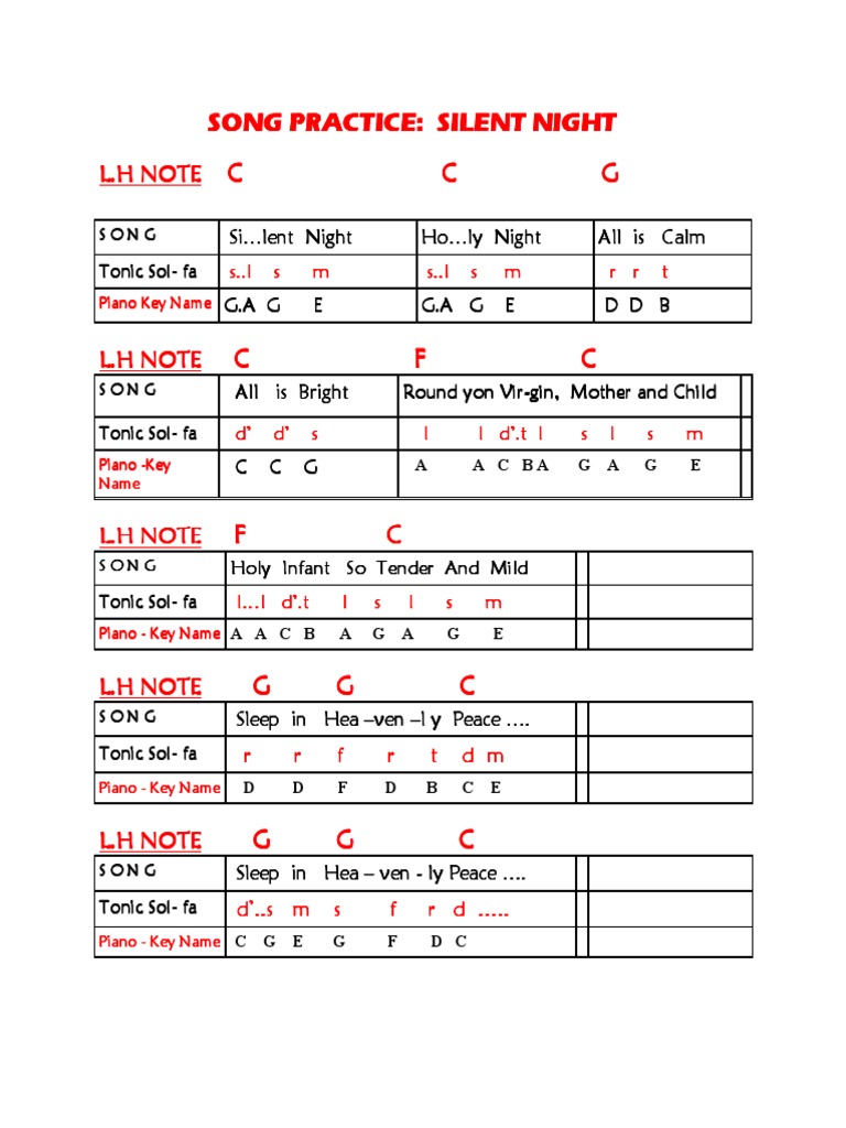 Song Practice: Silent Night Song Practice: Silent Night Song Practice ...