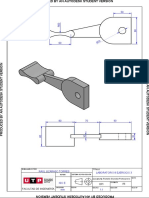 Student CAD drawing of mechanical part