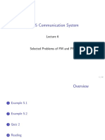 EE225 Communication System: Selected Problems of FM and PM