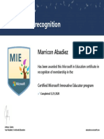 Certificate of Recognition: Marricon Abadiez