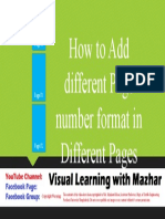 How To Add Different Page Number Format in Different Pages