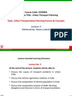 Course Title: Urban Transport Planning: Course Code: CEE409A