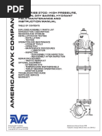 Avk Series 2700 - High Pressure, Modern, Dry Barrel Hydrant Field Maintenance and Instruction Manual