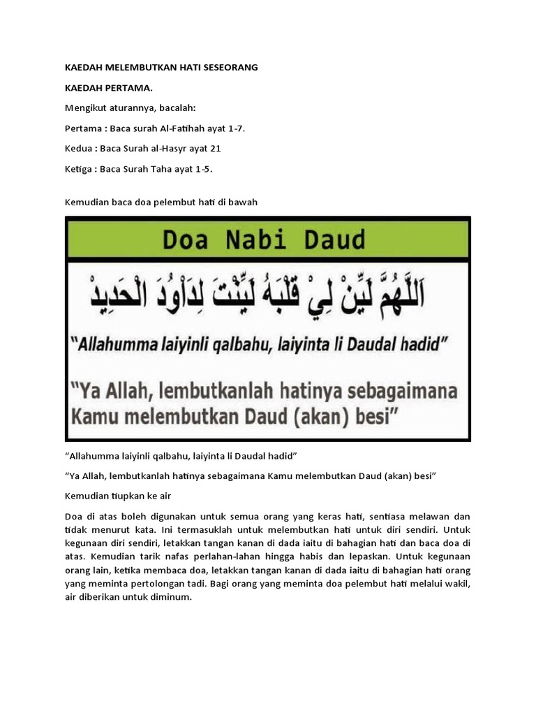 Kaedah Melembutkan Hati Seseorang Pdf