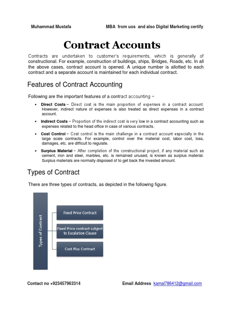 Overview of Contract Accounting | PDF | Depreciation | Debits And Credits