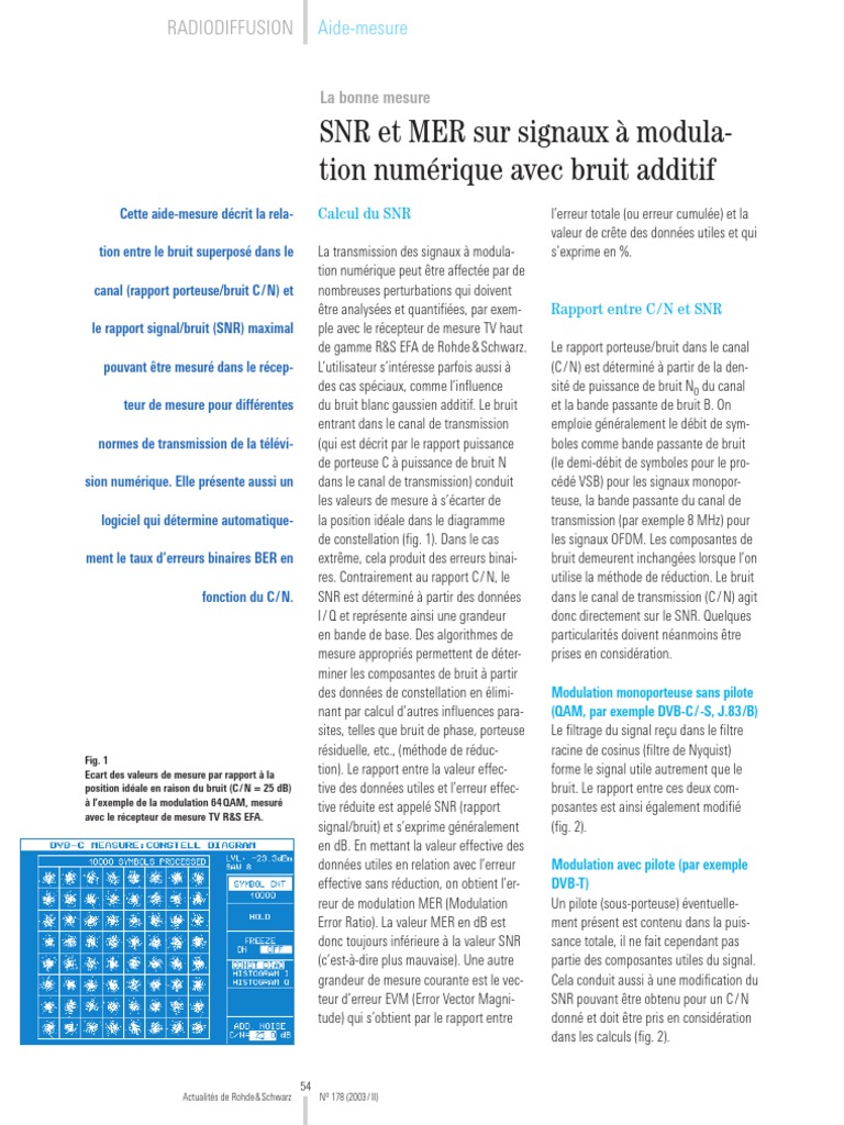 Modulation PDF Modulation Rapport signal sur bruit