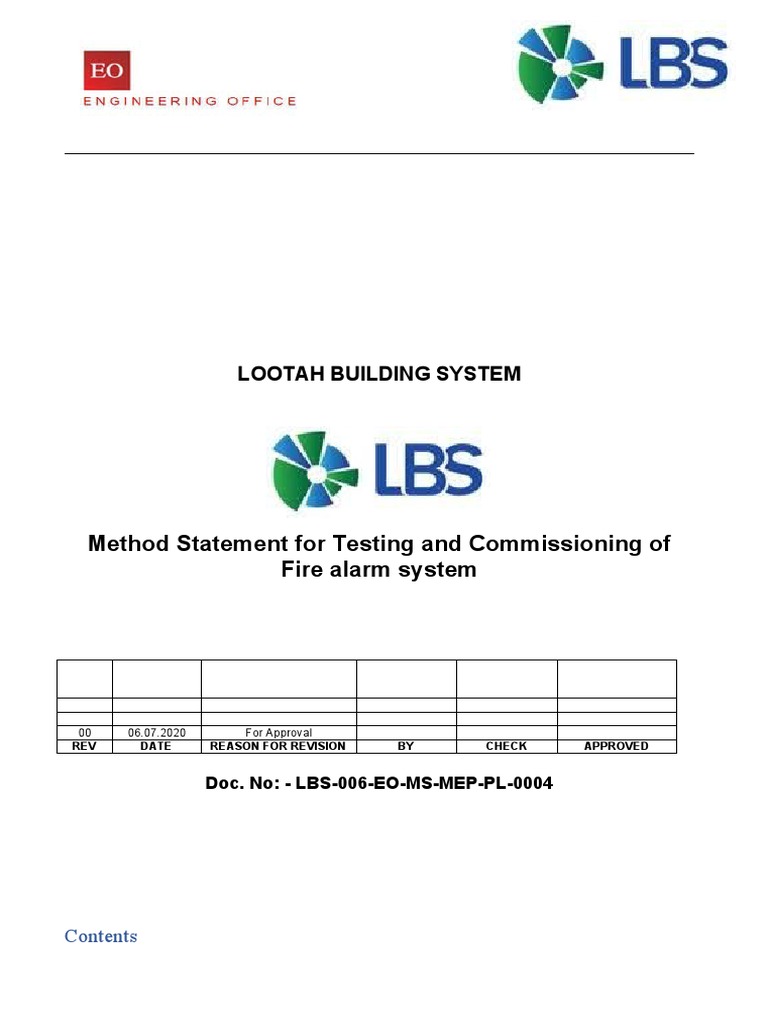 Fire Alarm System Testing Method Statement | PDF | Personal Protective ...
