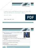 Lobbying and Networking in The EU: Keys and Recipes For Successful Lobbying Hanns R. Glatz