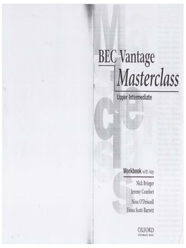 BEC Vantage Masterclass Workbook 1 | PDF