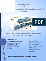 An Assignment On Recirculating Aquaculture System in The World: A Review