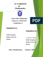 An Assignment On Mathematics: Course Title: Mathematics Course No.: MATH-1157 Credit Hours: 3