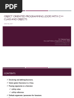 Object Oriented Programming (Oop) With C++ Class and Objects