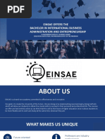 Einsae Offers The Bachelor in International Business Administration and Entrepreneurship