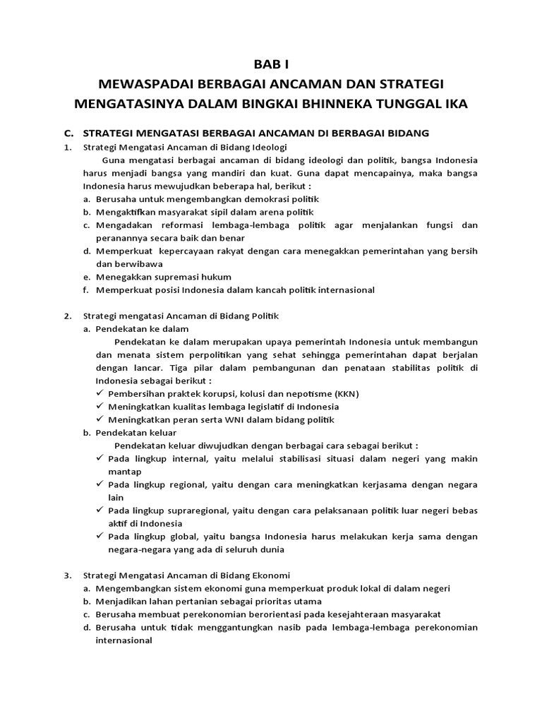 Strategi Mengatasi Ancaman di Indonesia PDF
