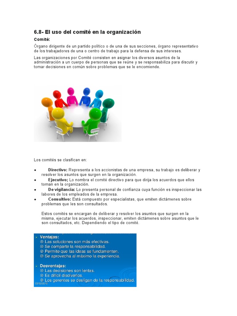 Uso Del Comite en La Organizacion 6.8 | PDF