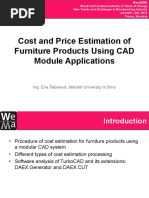 Cost and Price Estimation of Furniture Products Using CAD Module Applications