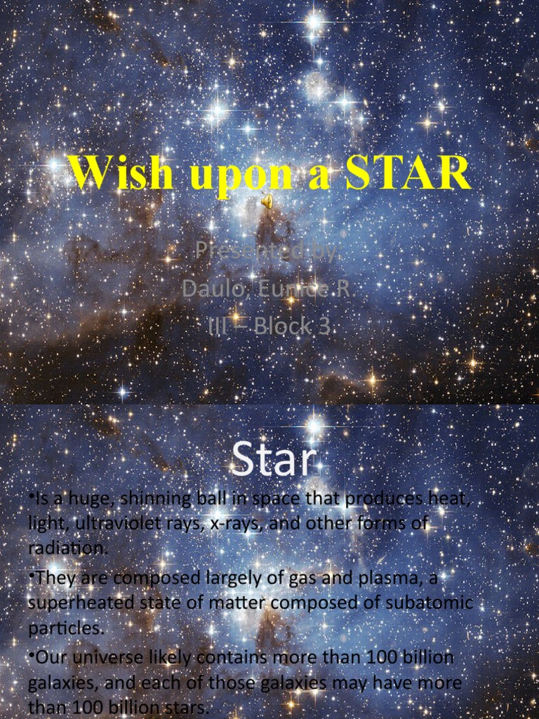 Wish Upon A STAR: Presented By: Daulo, Eunice R. III - Block 3 | PDF | Stars | Stellar Astronomy