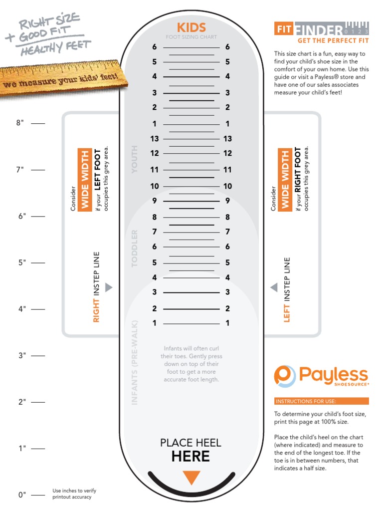 Size Charts & Fit Tips – Payless ShoeSource