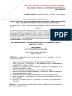 Reglamento Interior y Del Servicio Profesional de Carrera de La Policia Municipal de Colima PDF