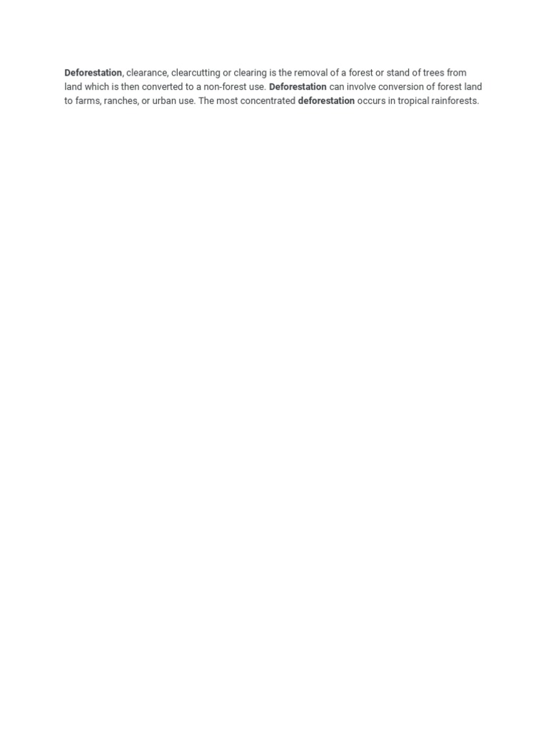 Tropical Rainforest Deforestation | PDF