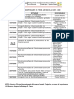 Calendario de Entrega de Boletines Finales de Rendimiento Estudiantil