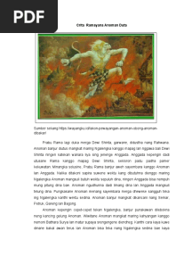 Crita Ramayana Anoman Duta