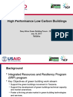 High Performance Low Carbon Buildings: Easy Africa Green Building Forum - 2017 July 19, 2017 Tanzania