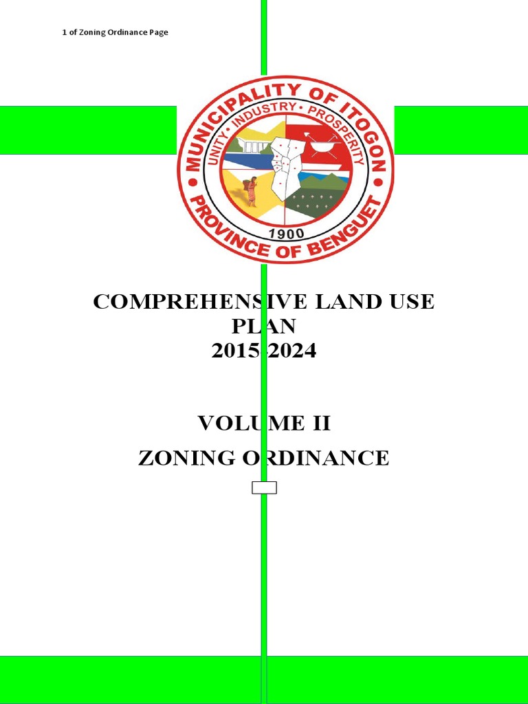 Comprehensive Land Use Plan 2015-2024: 1 of Zoning Ordinance Page | PDF ...