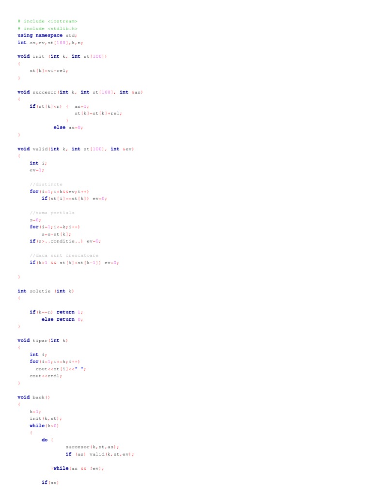 C++ Backtracking Algorithm Example | PDF