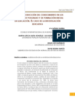 Odos de Producción Del Conocimiento en Los Programas de Posgrado Y de Formación Inicial en Educación L Caso de La Investigación Educativa