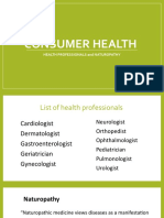 CONSUMER HEALTH Health Professionals and Herbal Medicine