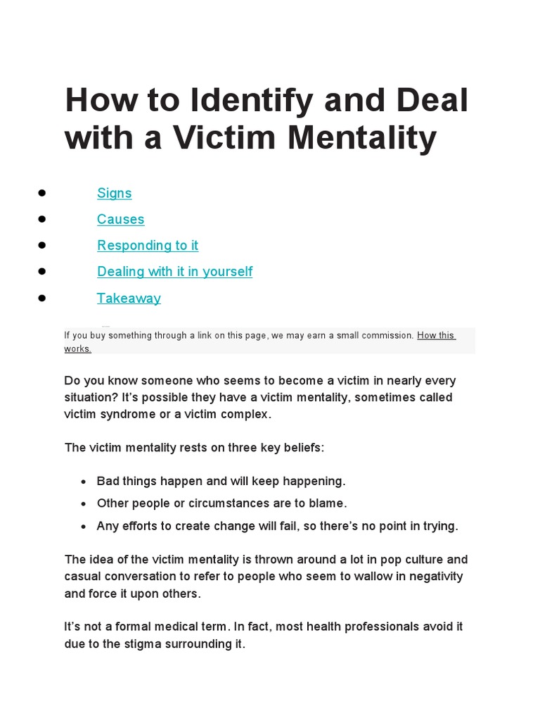 How To Identify And Deal With A Victim Mentality Signs Causes