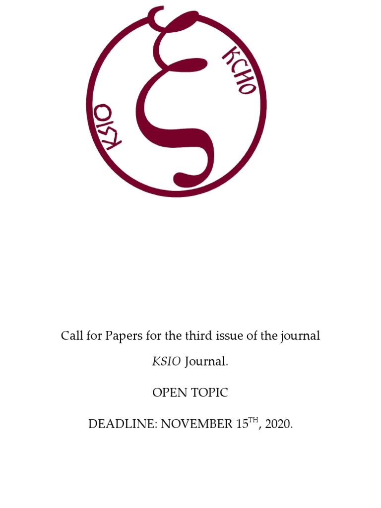 Call For Papers For The Third Issue of The Journal | PDF