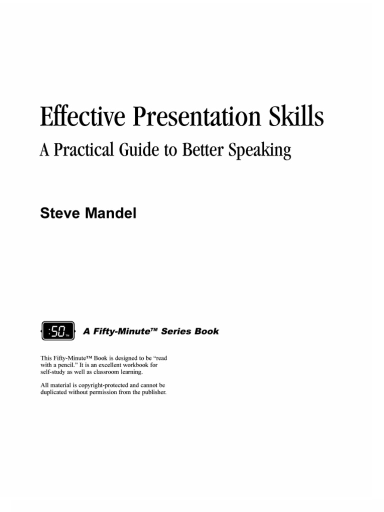 Effective Presentation Skills 1560525266 PDF