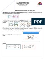 Multiplicación y División de Fraccionarios