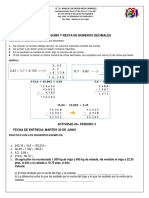 6° Aritmética P3. Semana 4. Suma y Resta de Números Decimales PDF