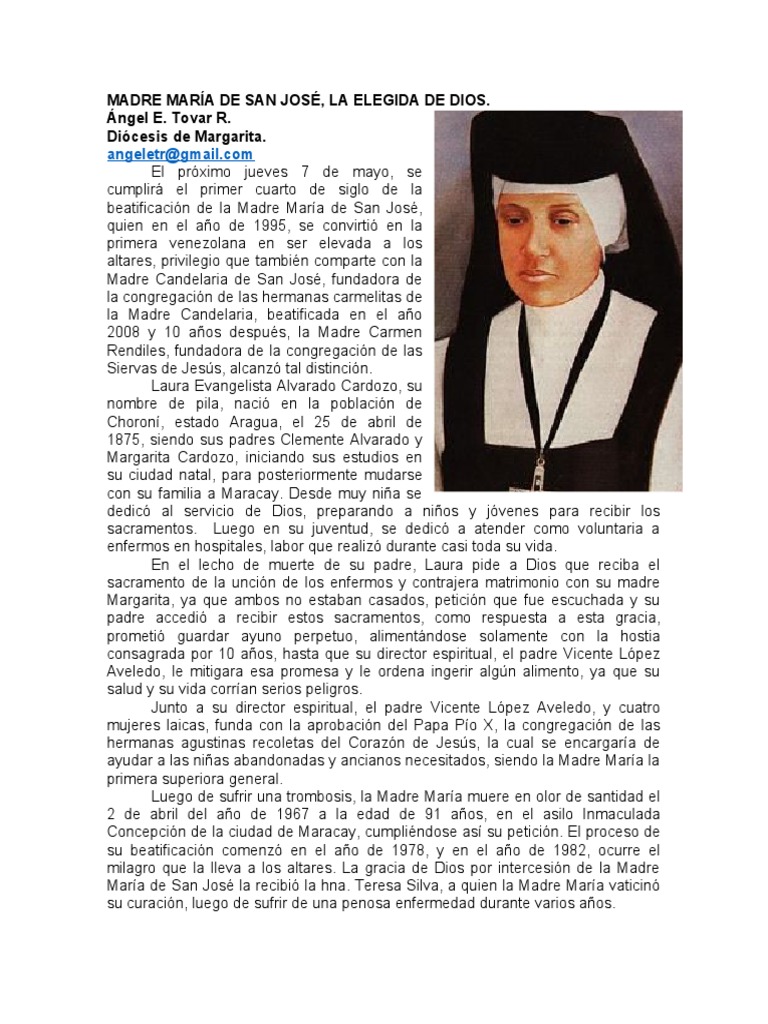Biografía de Madre María de San José | PDF | Comportamiento cristiano y ...